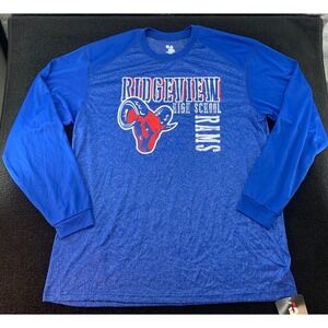 Badger Sport Ridgeview High School‎ Rams Long Sleeve Athletic Shirt Blue Large
